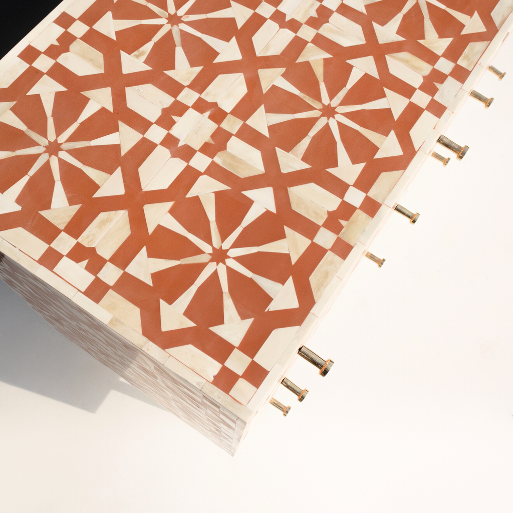 Sunshine Bone Inlay Chest of 9 Drawers