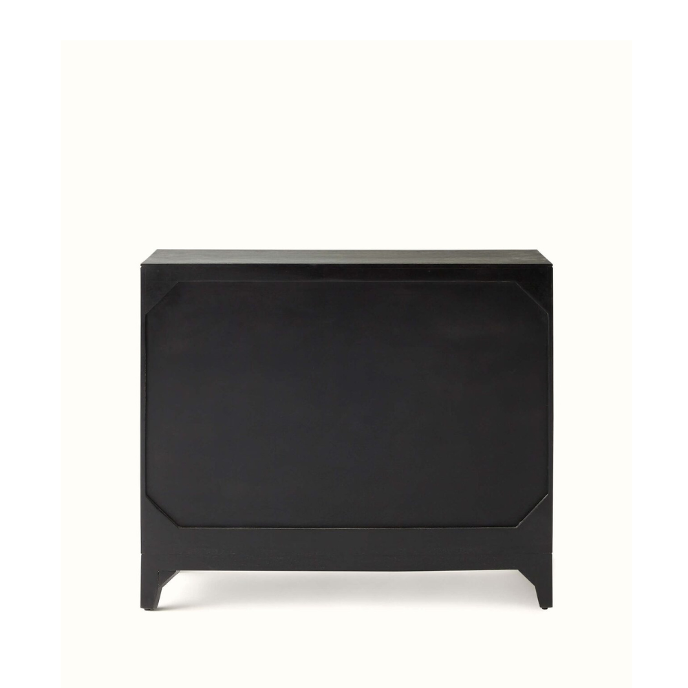 Sand Etched Mandana Floral Carved Wooden Cabinet