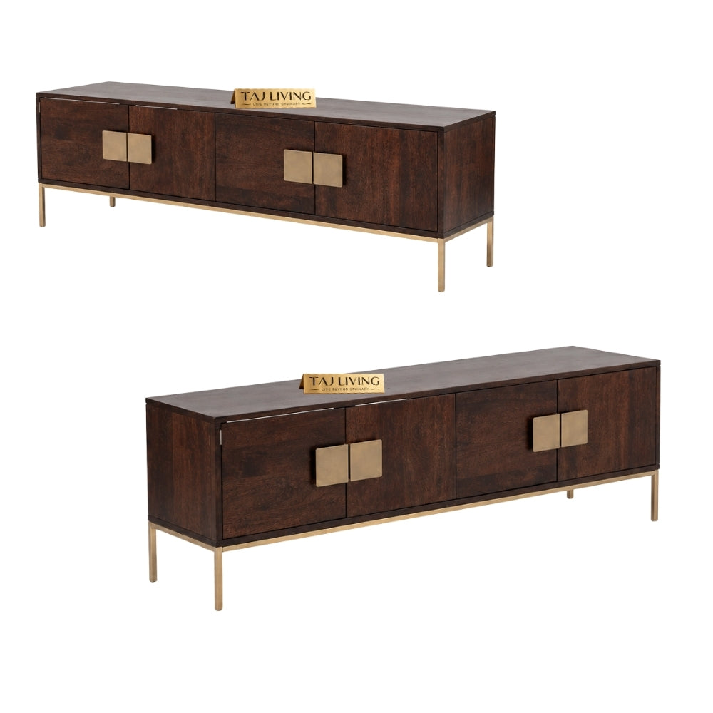 Gulshan Mango Wood TV unit with 2 side drawers