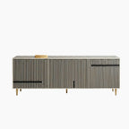 Black & White Bone Inlay 3 Door TV Unit Media Cabinet