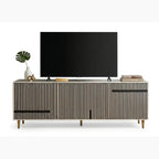 Black & White Bone Inlay 3 Door TV Unit Media Cabinet