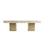 Mother of Pearl Inlay Rectangular Coffee Table, Luxury Modern Center Table
