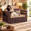 Sheesham Wood 2 Seater Walnut Sofa Cum Bed