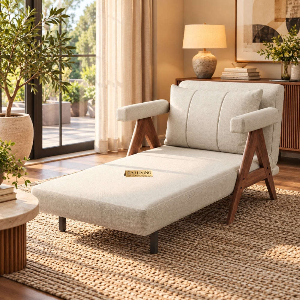 Modern 3-in-1 Convertible Sleeper Reclining Sofa Chair with Adjustable Backrest