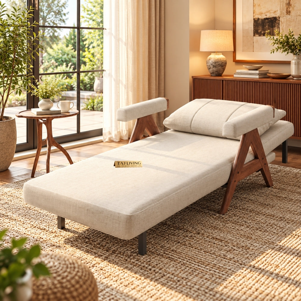 Modern 3-in-1 Convertible Sleeper Reclining Sofa Chair with Adjustable Backrest