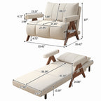 Modern 3-in-1 Convertible Sleeper Reclining Sofa Chair with Adjustable Backrest