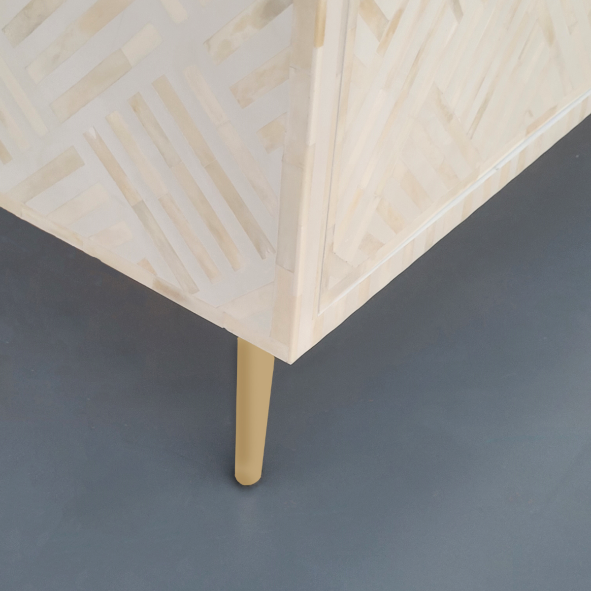 Virāsat Bone Inlay Storage White Media Unit / Sideboard ( Optical Design )