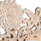 Parampara Hand Carved Solid Mango Wood Floral Bed for Bedroom