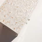 White Mother of Pearl Inlay Bedside Chest with 2 Drawers