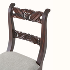 Sultanat Upholstered Carved Wooden Dining Chair (2 Pcs)