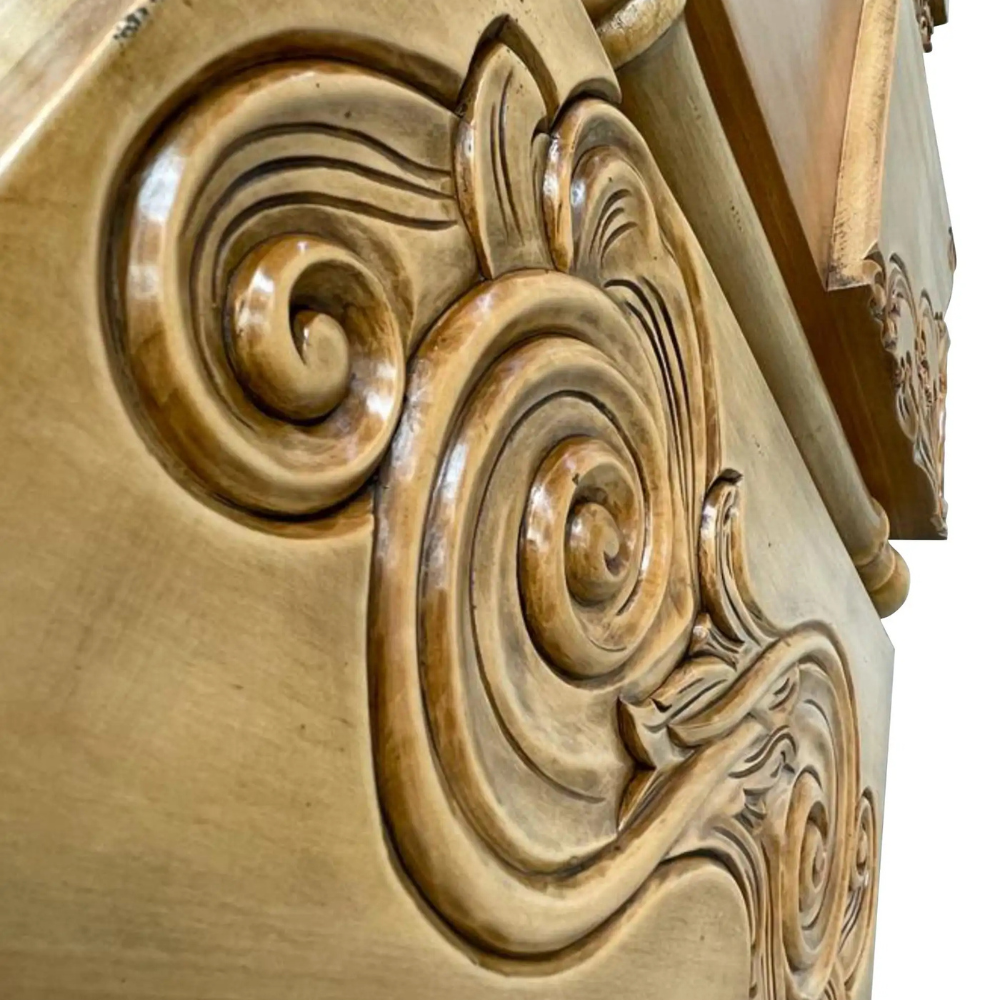 Marudhara Carved Wood Sideboard, Three Doors