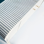 Ayodhya White Striped Sideboard Cabinet with Brass Base