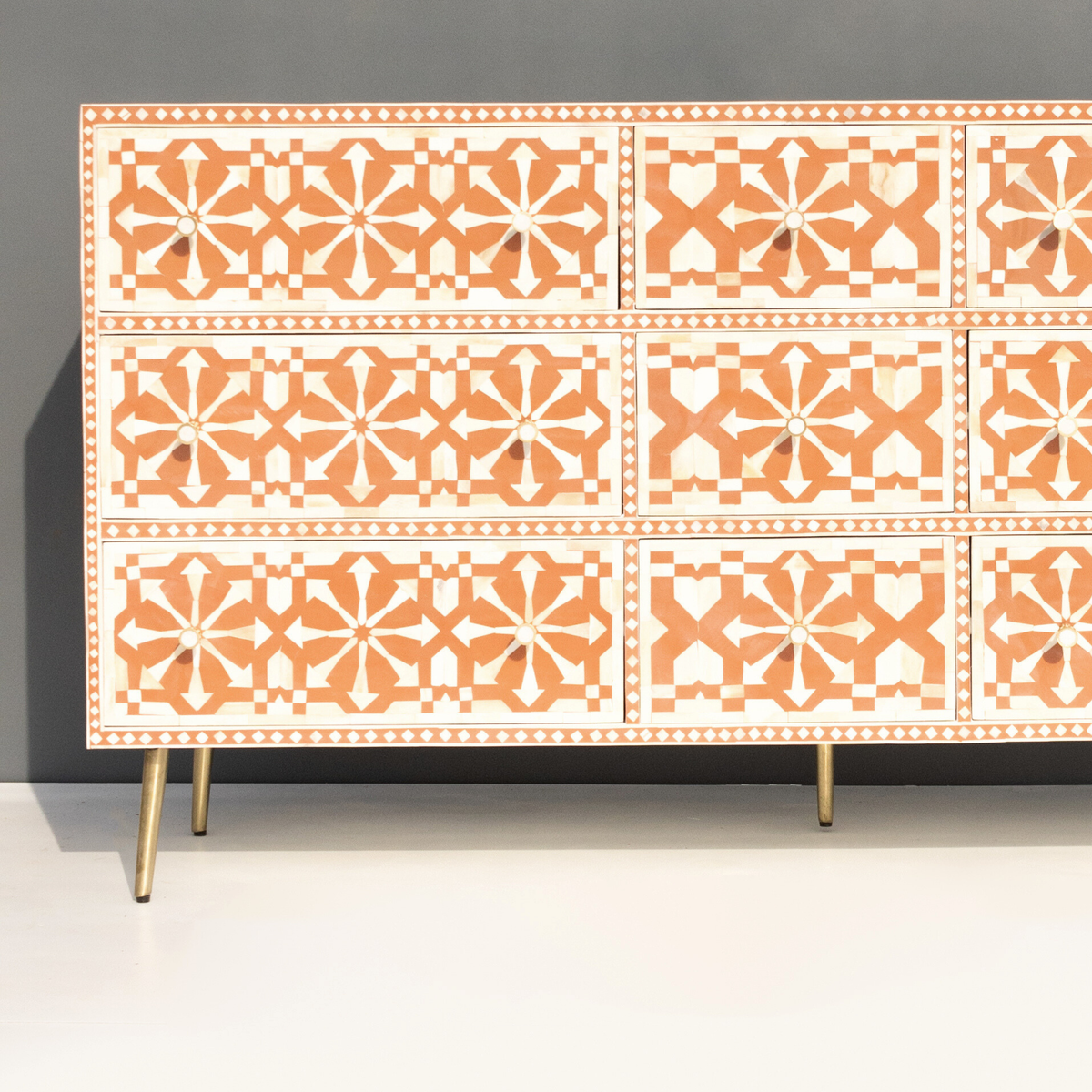 Sunshine Bone Inlay Chest of 9 Drawers