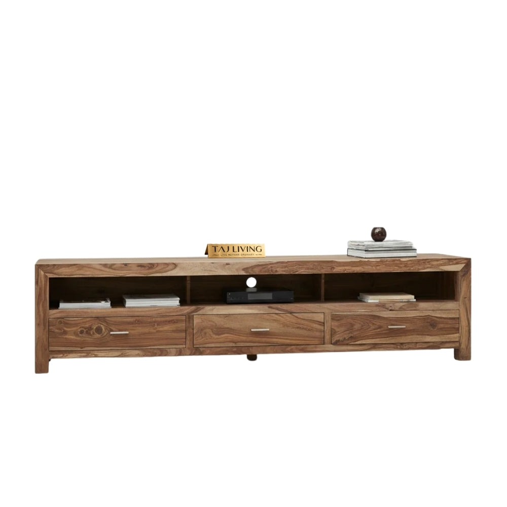 Abu Dhabi TV Unit with 3 Drawers and 3 Open Shelves