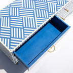 Riwaayat Blue & White Chevron Bone Inlay TV Unit