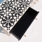 Riwayat Black & White Bone Inlay TV Unit with Drawers