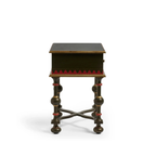 Madhushala Hand Painted Till Dark Green Bedside Table