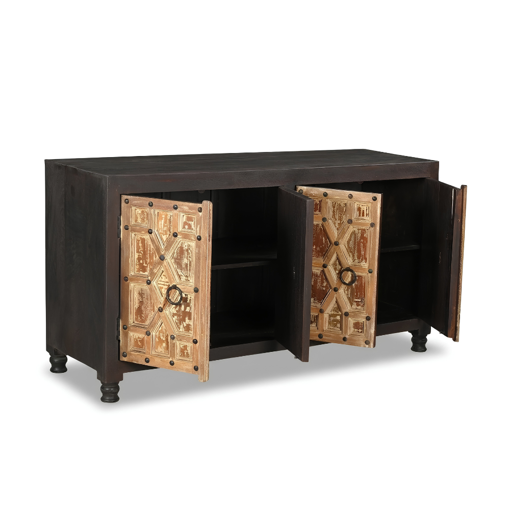Vintage Distressed Doors Two Tone Sideboard