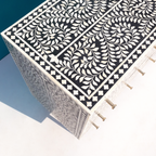 Charbagh Bone Inlay Chest of Drawers with Floral Design – Luxury Storage Cabinet