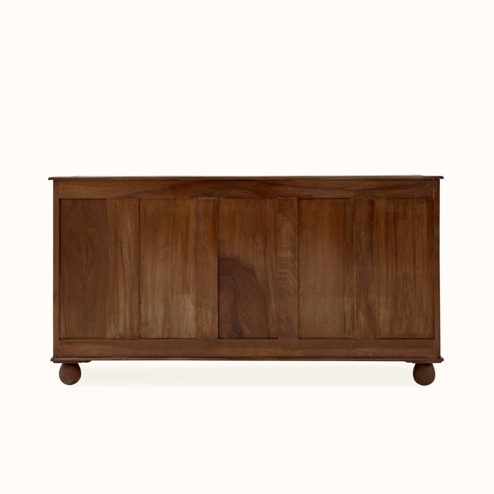 Rajwada Hand-Carved Wooden Sideboard – 6-Drawer & 2-Door Ornate Storage Cabinet