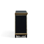 Virasat Hand-Painted Midnight Blue Solid Mango Wood Sideboard – 3 Door Storage Cabinet
