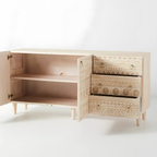 Rajmira Lyovy Carved Mango Wood Sideboard