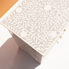 Classic Grey Bone Inlay 3-Drawer Bedside Chest