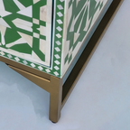 Rajdarbar Bone Inlay Floral Storage Sideboard with 3 Smooth-Glide Drawers