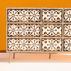 Bone inlay Moroccan Chest of 9 Drawers