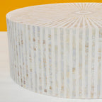 Rangili Round White Bone Inly Coffee Table