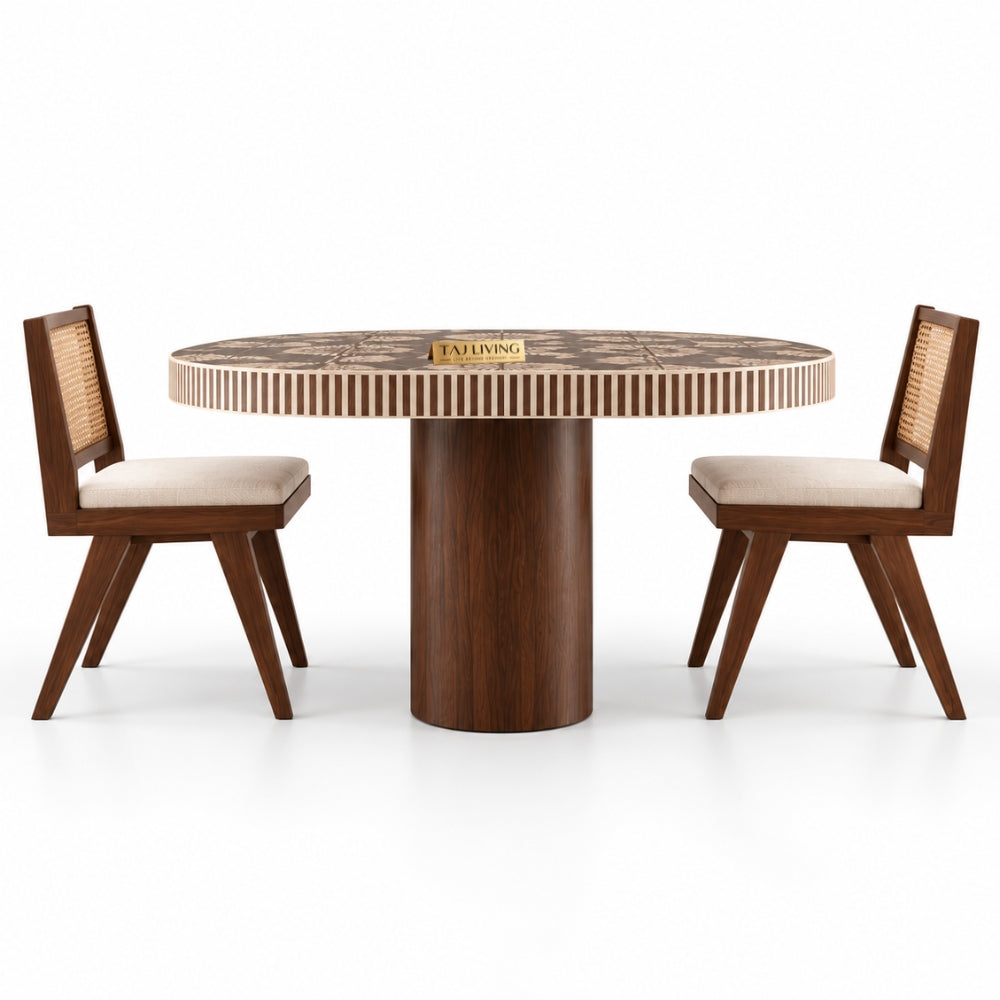 Bone Inlay Dining Table – Handcrafted 6 Seater Luxury Dining Table