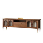 Phulkari Solid Wood Tv Unit In Brown Finish