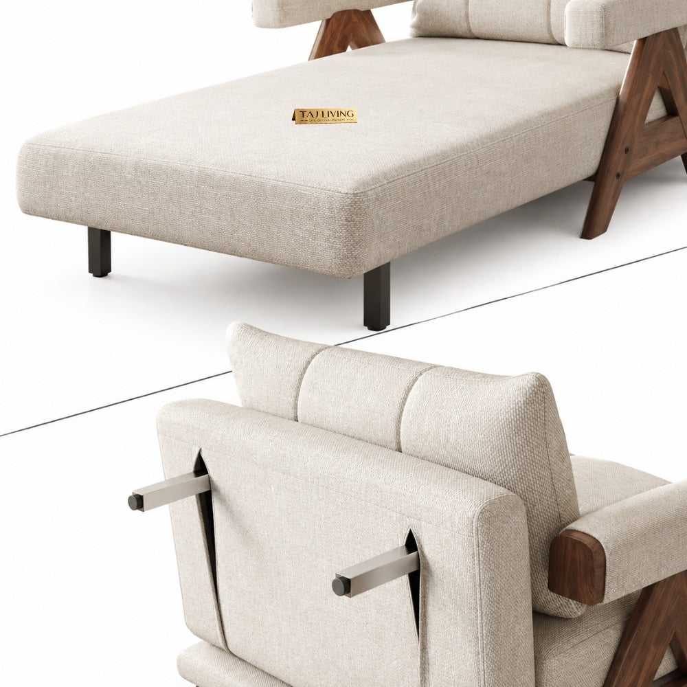 Modern 3-in-1 Convertible Sleeper Reclining Sofa Chair with Adjustable Backrest