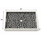 Padharo Handmade Bone Inlay Wooden Modern Floral Pattern Serving Tray