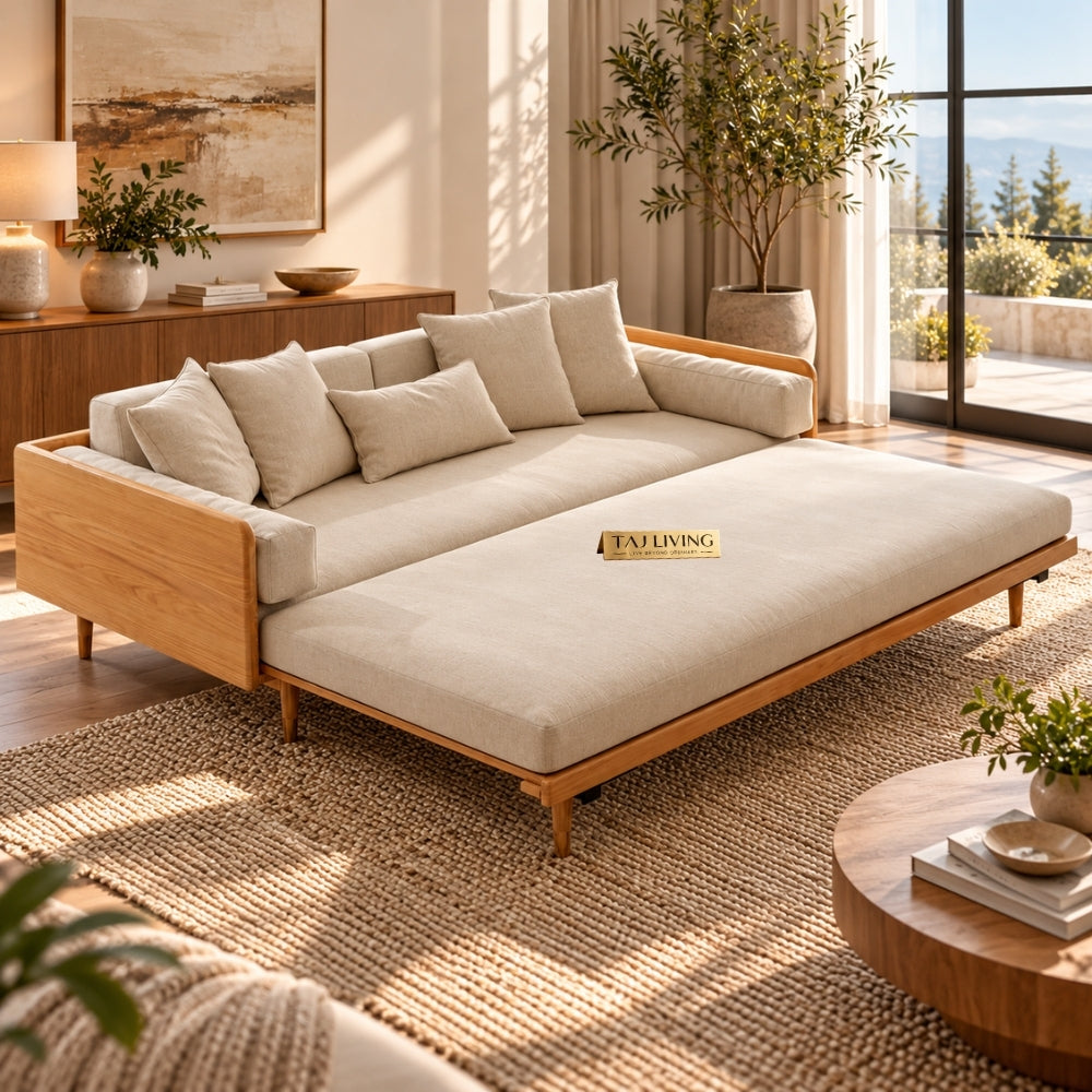 3 Seater Sofa CumBed – Modern Solid Wood Sofa Bed
