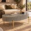 Bone Inlay Black & White Oval Coffee Table with Gold Legs