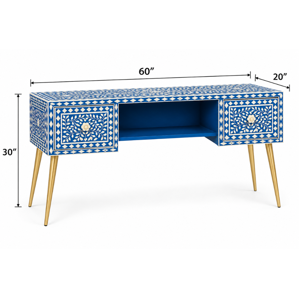 Shahraaz Bone Inly Blue or White Study Desk