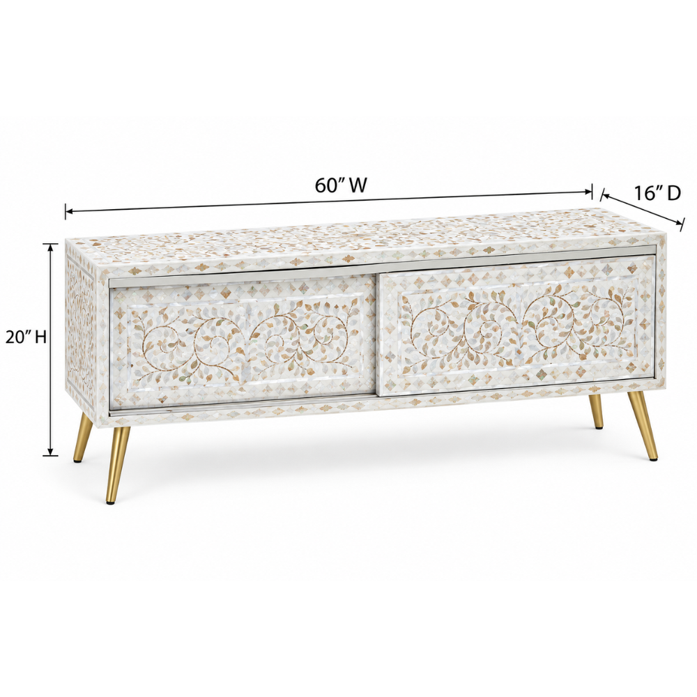 Dharohar Mother of Pearl Inlay TV Unit