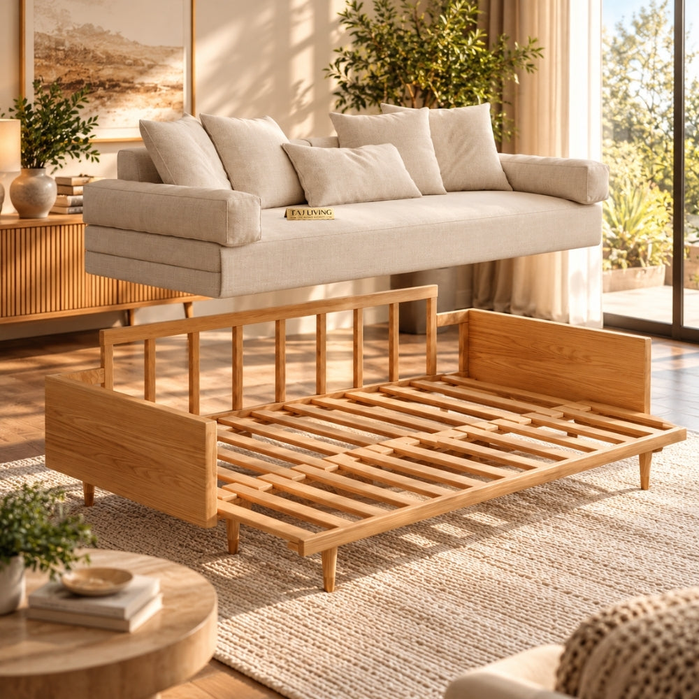 3 Seater Sofa CumBed – Modern Solid Wood Sofa Bed