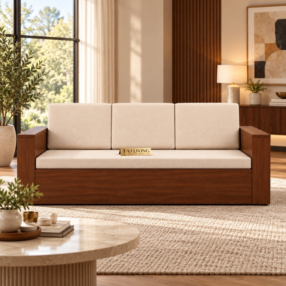 Restova Wooden Sofa Bed ( Sagwan (Teak Wood Outer Frame )