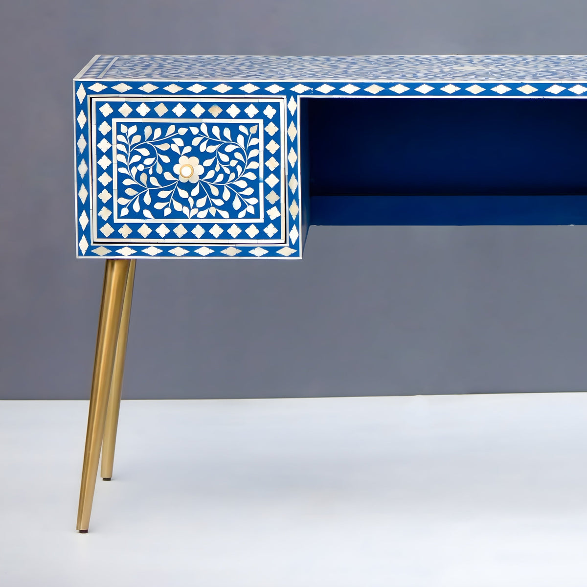 Shahraaz Bone Inly Blue or White Study Desk