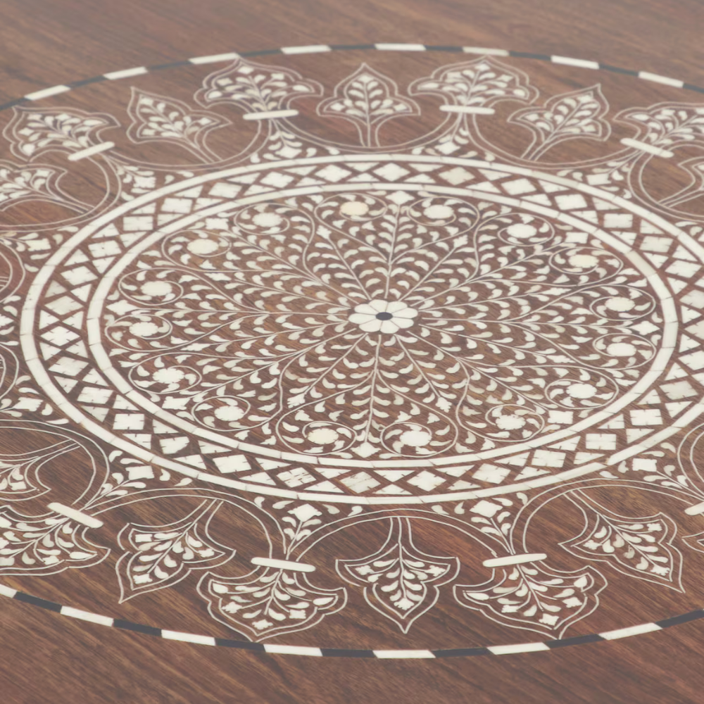 Riwaayat Hand-Carved Wooden Bone Inlay 6 - seater Dining Table