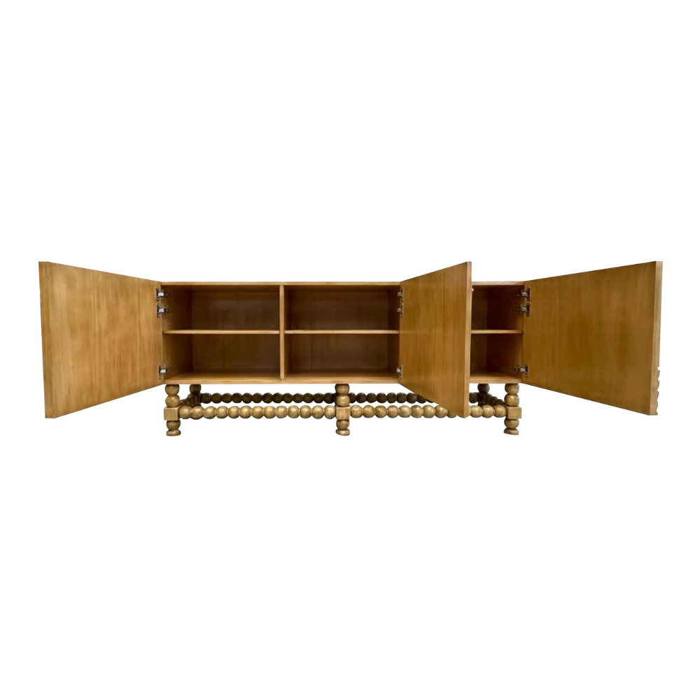 Marudhara Carved Wood Sideboard, Three Doors