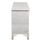 Rajmahal Bone Inlay 7 Drawer Chest of Drawers - Grey Geometric