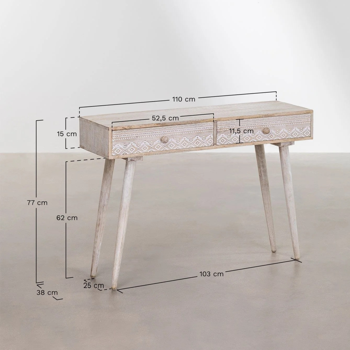Kesar Mahal Natural Mango Wooden Study Console Table