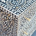 Rang Mahal Mother of Pearl 9 Drawer Floral Sideboard / Chest of Drawers