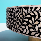 Rajwada Black and White Leaf Bone inlay Coffee Table