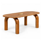 Exclusive Solid Teakwood Curved Dining Table Set - 4 Seater, 6 Seater - All Sizes