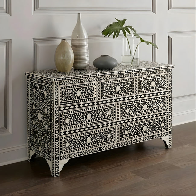 Aangan Bone Inlay Dresser with 7 Drawers Hover Image