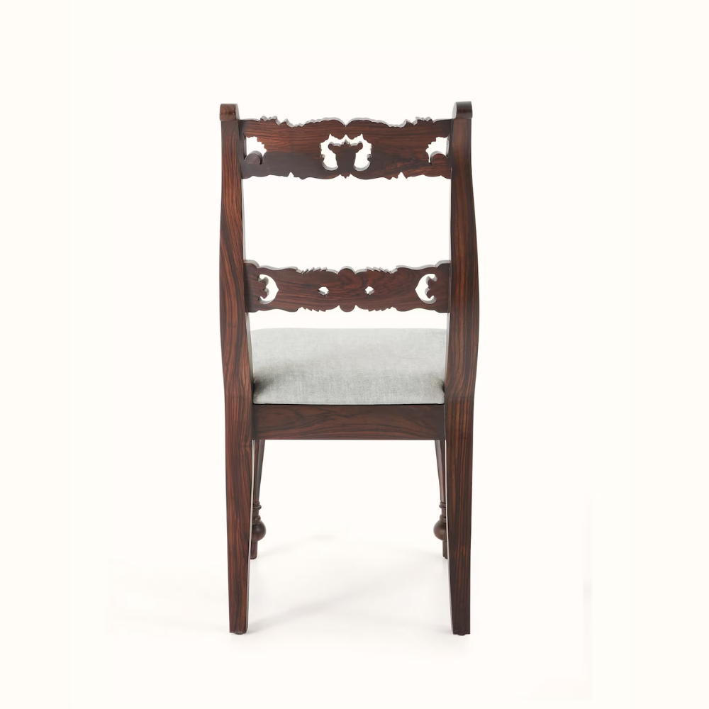 Sultanat Upholstered Carved Wooden Dining Chair (2 Pcs)